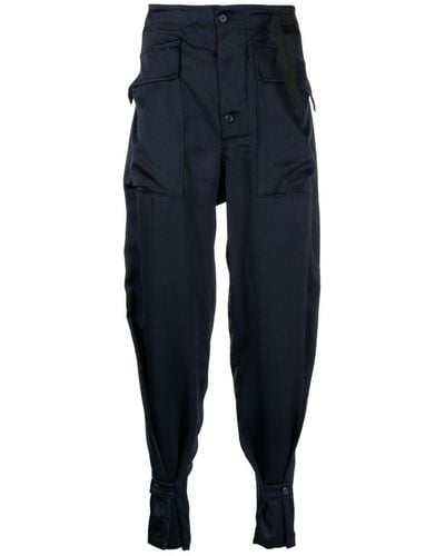 4SDESIGNS Tapered Cargo Pants - Blue