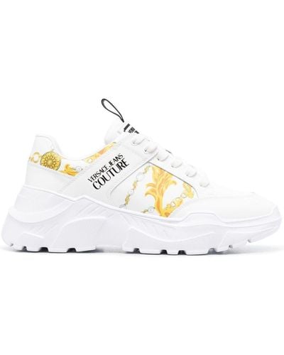Versace Sneakers Baroque in pelle stampata - Bianco