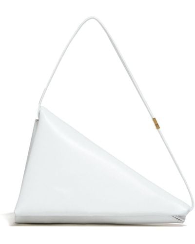 Marni Sac porté épaule Prisma Triangle en cuir - Blanc