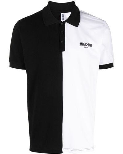Moschino Logo-print Cotton Polo Shirt - Black
