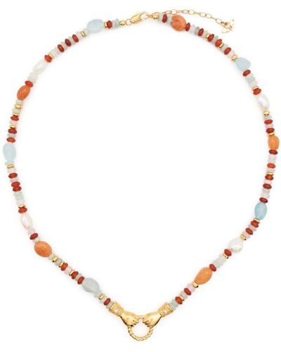 Missoma X Harris Reed Beaded Pendant Necklace - Natural