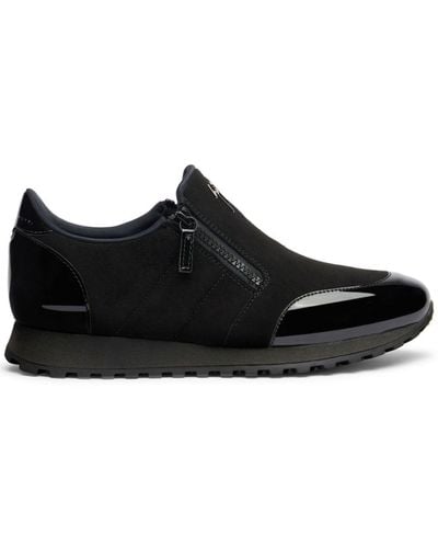 Giuseppe Zanotti Idle Run Suede Zip-up Loafers - Black