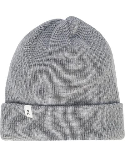 On Shoes Ribbed-knit Beanie Hat - Gray