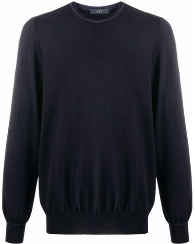 Fay Elbow-patch Sweater - Blue