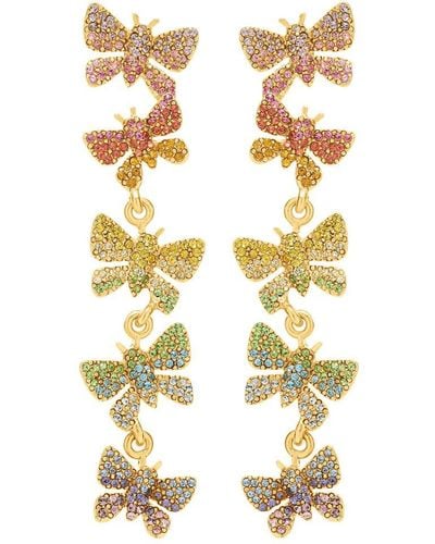 Oscar de la Renta Orecchini chandelier Butterfly con cristalli - Metallizzato