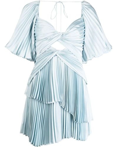 Acler Bassett pleated minidress - Blu