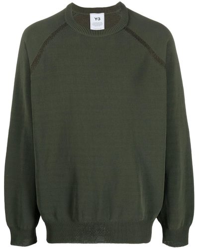 Y-3 Crew-neck Long-sleeve Sweater - Green