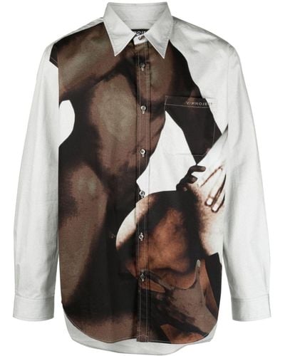 Y. Project White Body Collage Cotton Shirt - Unisex - Cotton - Black
