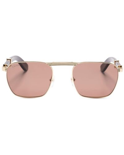 Cartier Première De Cartier Pilot-frame Sunglasses - Pink