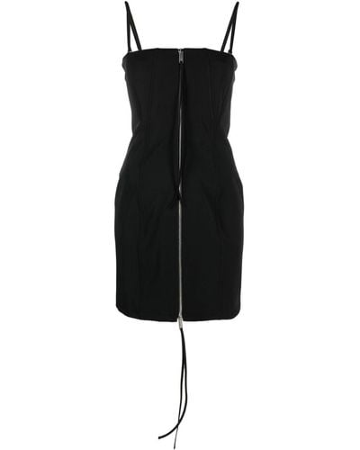 Blumarine Zip-up Sleeveless Mini Dress - Black