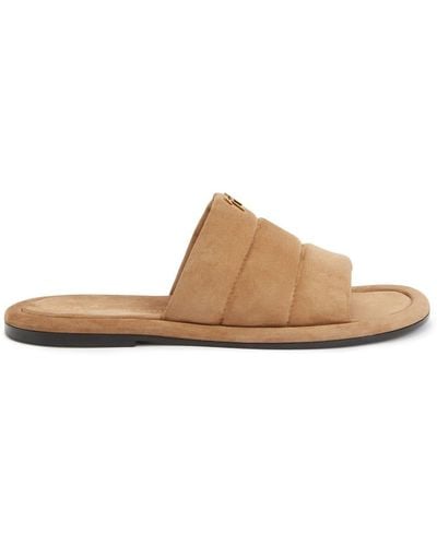 Giuseppe Zanotti Harmande Quilted Suede Slides - Brown