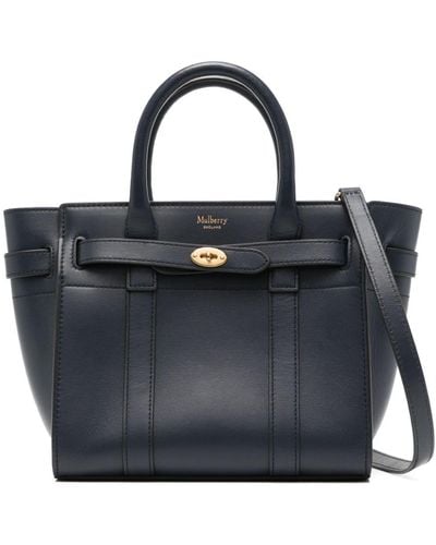 Mulberry Zipped Bayswater Leather Mini Bag - Blue