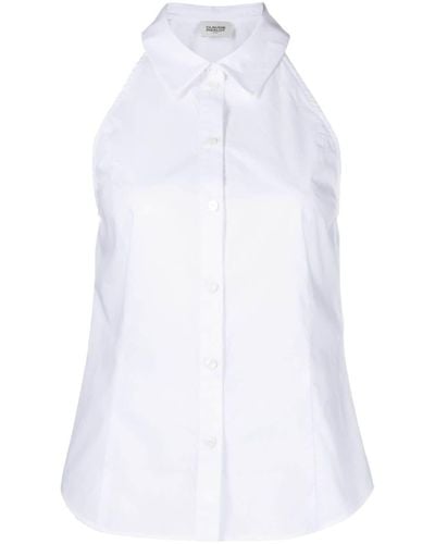 Claudie Pierlot Blouse sans manches en popeline - Blanc