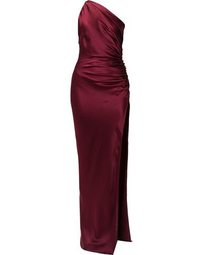 Michelle Mason One-shoulder Silk Gown - Red