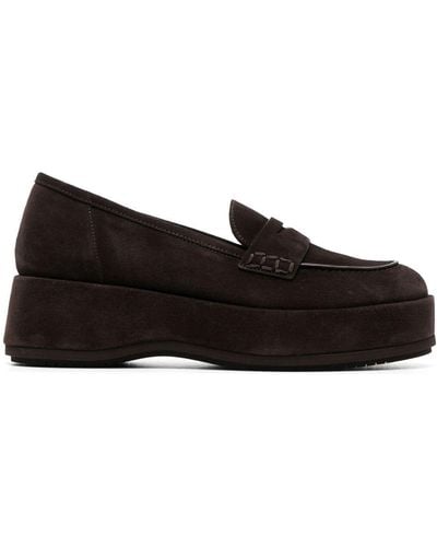Paloma Barceló Penny-slot Suede Loafers - Black