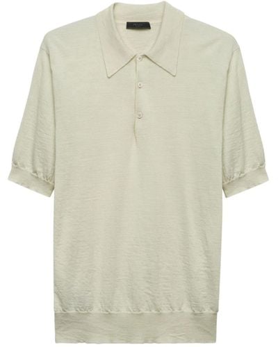 Prada Logo-appliqué Cashmere Polo Shirt - ナチュラル