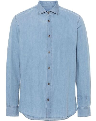 Peserico Cotton Denim Shirt - Blue