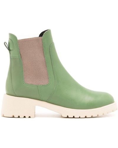Sarah Chofakian Mirre Leather Ankle Boots - Green
