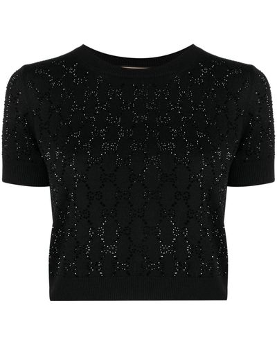 Gucci GG Crystal-embellished Top - Black