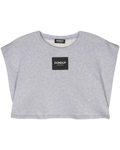 Dondup Logo-patch Cropped Top - Gray