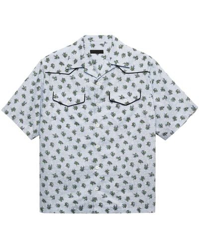 Prada Graphic-print cotton shirt - Weiß