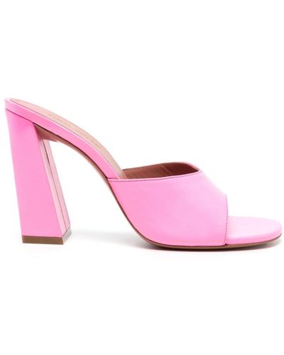AMINA MUADDI Brigitte 100mm Leather Sandals - Pink