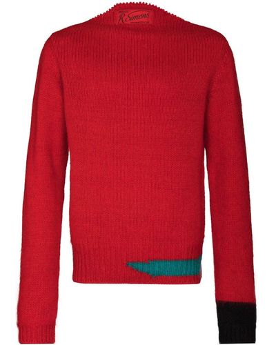 Raf Simons Vintage Funnel-neck Sweater - Red
