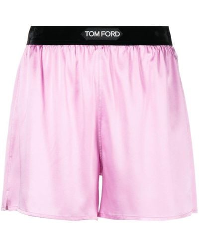 Tom Ford Pantalones cortos con logo en la cinturilla - Rosa