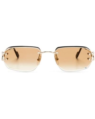 Cartier Sonnenbrille mit eckigem Gestell - Natur