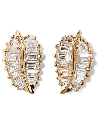 Anita Ko Palm Lead Diamond Earrings - Metallic