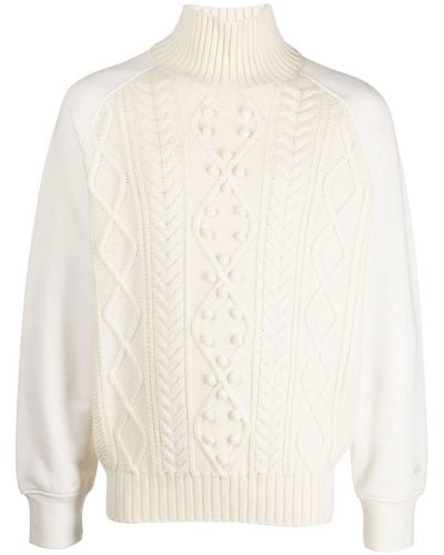 Neil Barrett Hybrid Cable-knit Sweater - White