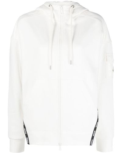 Moncler Logo-patch Zip-up Hoodie - White