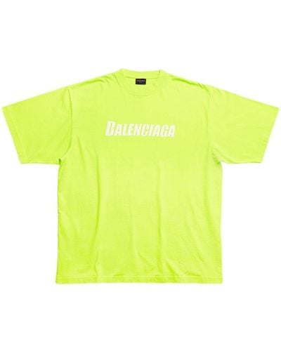Balenciaga T-Shirt mit Logo-Print - Gelb