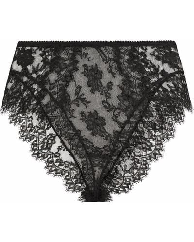 Dolce & Gabbana High-waisted Lace Briefs - Black