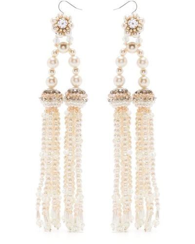 Biyan Pearl-detail Chandelier Earrings - White