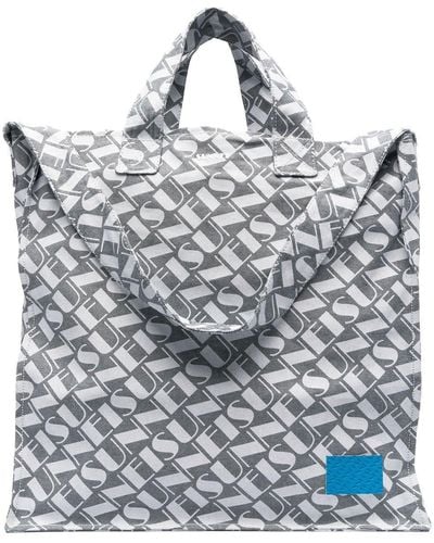 Sunnei All-over Logo-print Tote Bag - White