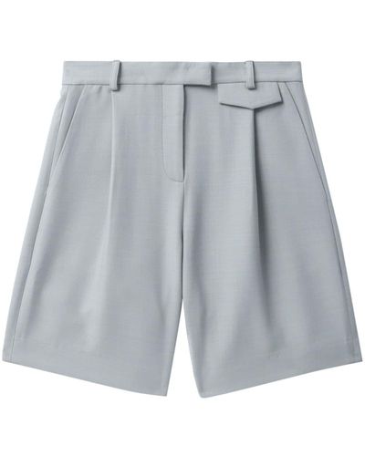 Matériel Pleat-detailing Concealed-fastening Shorts - Grey