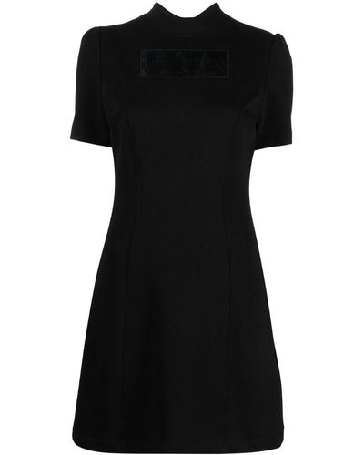 Love Moschino Slogan-print Short-sleeve Dress - Black