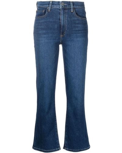Le Jean Flared Cropped-leg Trousers - Blue