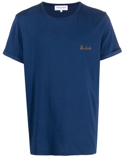 Maison Labiche The Dude T-Shirt aus Bio-Baumwolle - Blau