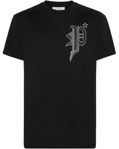Philipp Plein Tattoo Logo-print Cotton T-shirt - Black