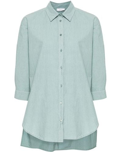 Peserico Half-length Sleeve Cotton Shirt - Blue