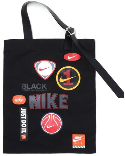 COMME DES GARÇON BLACK X Nike Logo Printed Tote Bag - Black