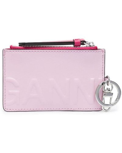Ganni Portemonnaie mit Logo-Prägung - Pink