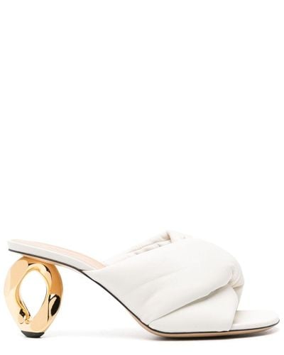JW Anderson Chain Heel 95mm Leather Mules - White