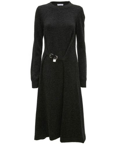 JW Anderson Robe en maille à détail de cadenas - Noir