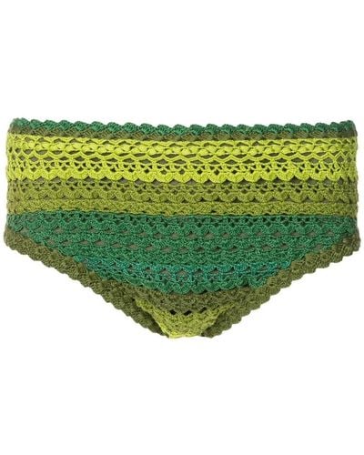 Amir Slama Crochet-knit Swimming Trunks - Green