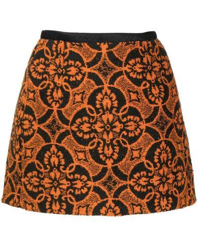 Marine Serre Oriental Towels A-line Miniskirt - Brown