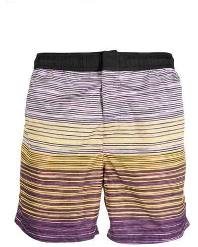 Missoni Stripe-print Elasticated-waistband Swim Shorts - Yellow