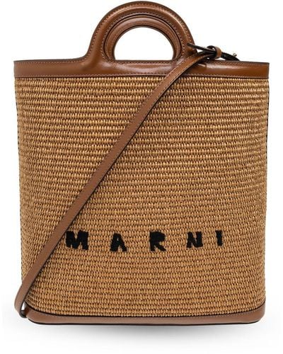 Marni Tropicalia Straw Tote Bag - Brown